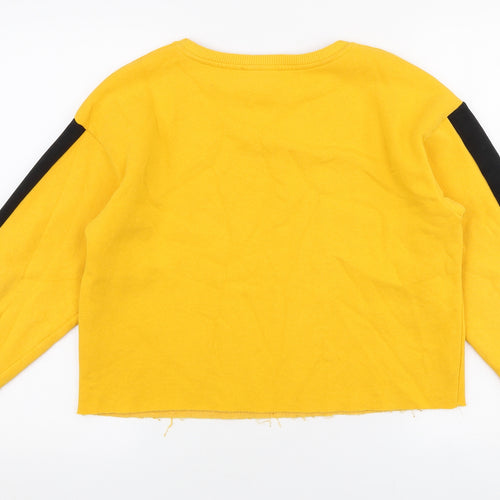 Primark Womens Yellow  Cotton Pullover Sweatshirt Size 8  Pullover