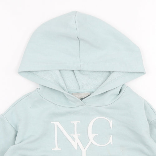 Matalan Girls Blue  Polyester Pullover Hoodie Size 4 Years  Pullover - NYC