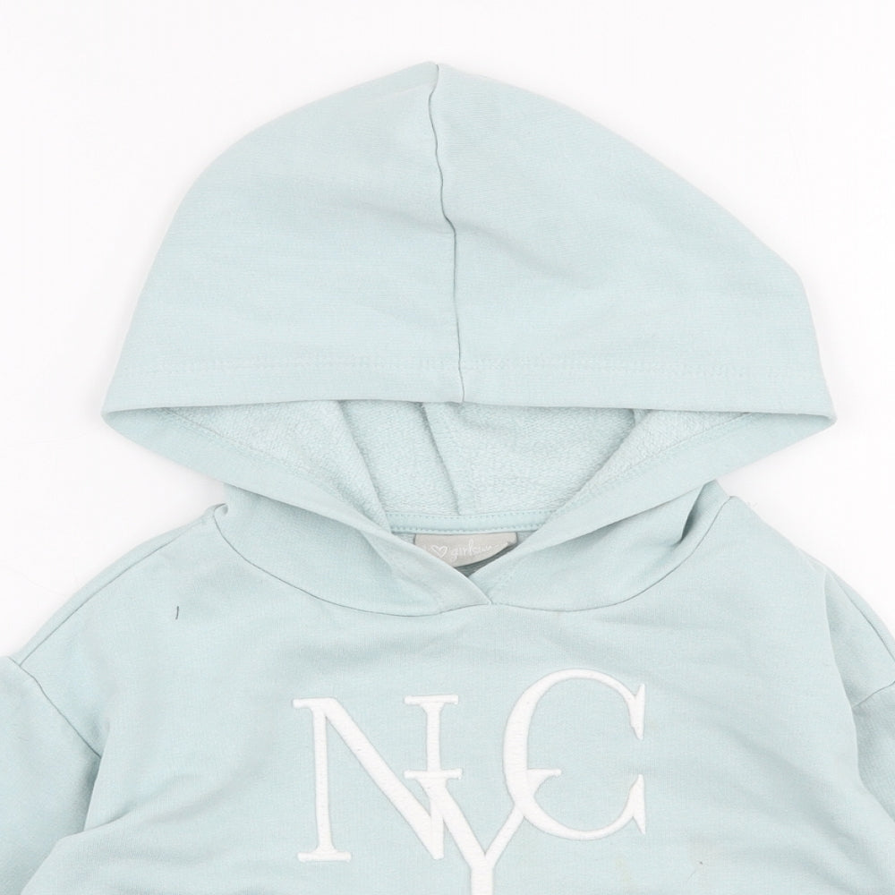 Matalan Girls Blue  Polyester Pullover Hoodie Size 4 Years  Pullover - NYC