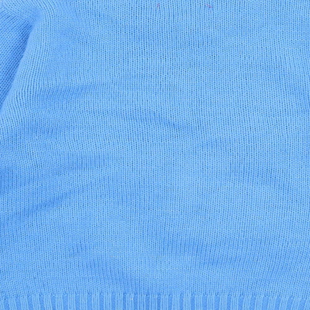 Festive Fun Boys Blue Round Neck  Acrylic Pullover Jumper Size 5-6 Years  Pullover - Christmas