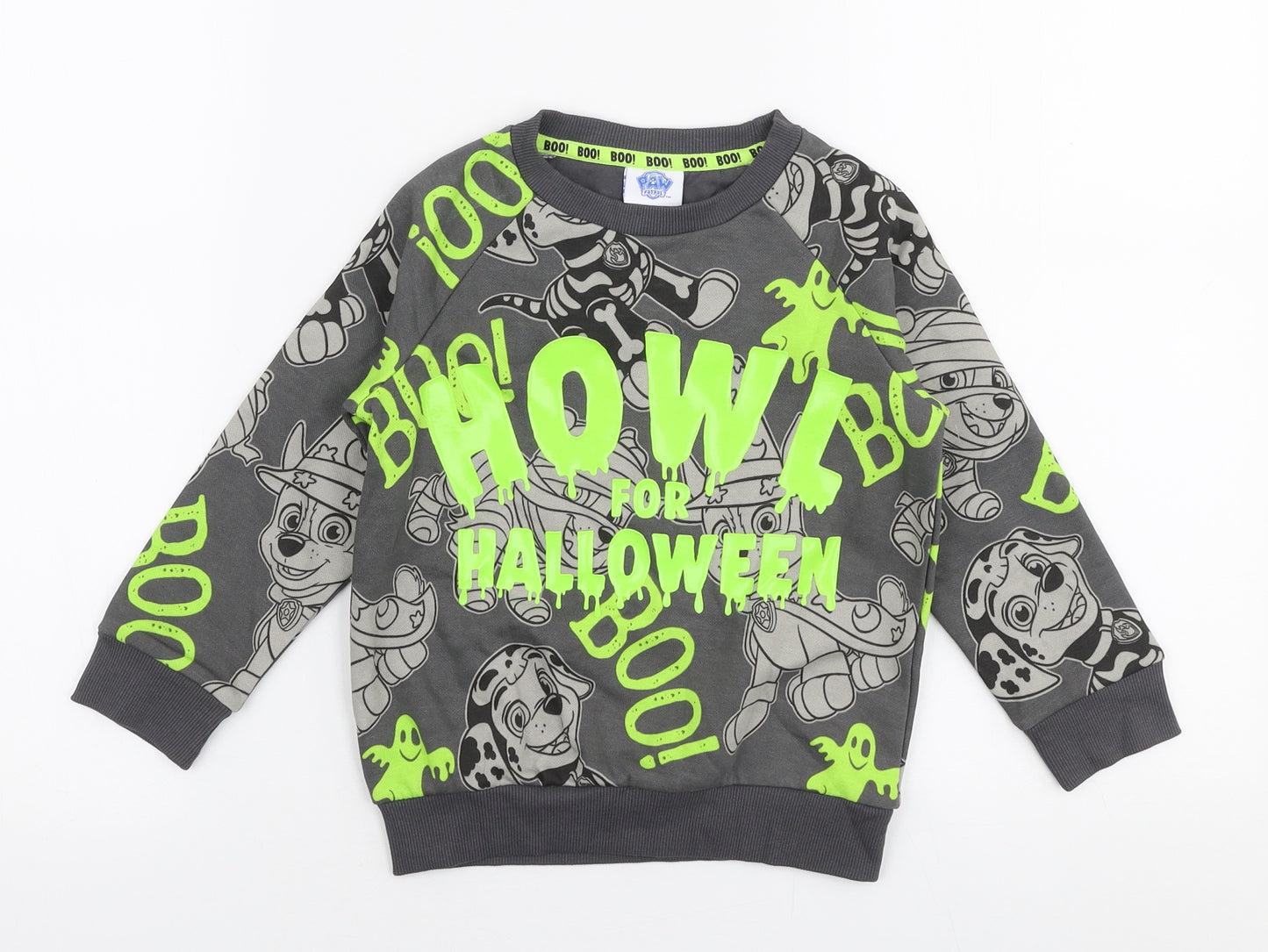 F&F Boys Multicoloured  Cotton Pullover Sweatshirt Size 3-4 Years  Pullover - Paw patrol Halloween