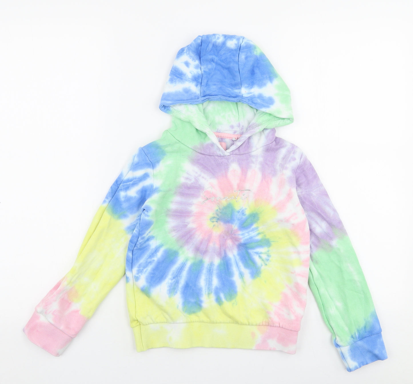 Sonneti Girls Multicoloured  Cotton Pullover Hoodie Size 7-8 Years  Pullover - Tie dye