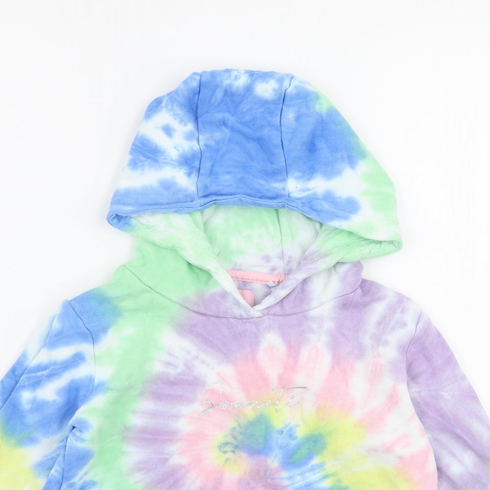 Sonneti Girls Multicoloured  Cotton Pullover Hoodie Size 7-8 Years  Pullover - Tie dye