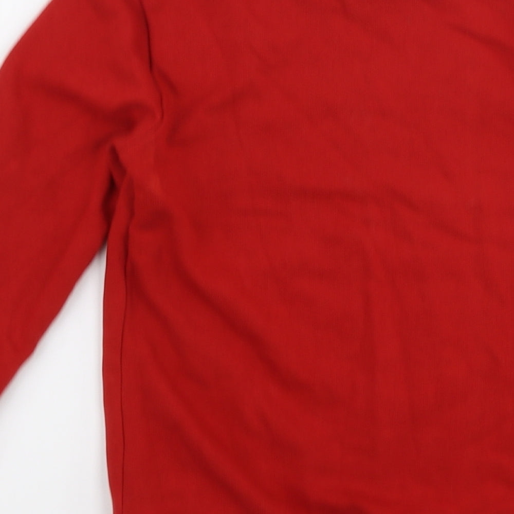 TU Boys Red  Cotton Pullover Sweatshirt Size 7 Years  Pullover - Christmas Reindeer