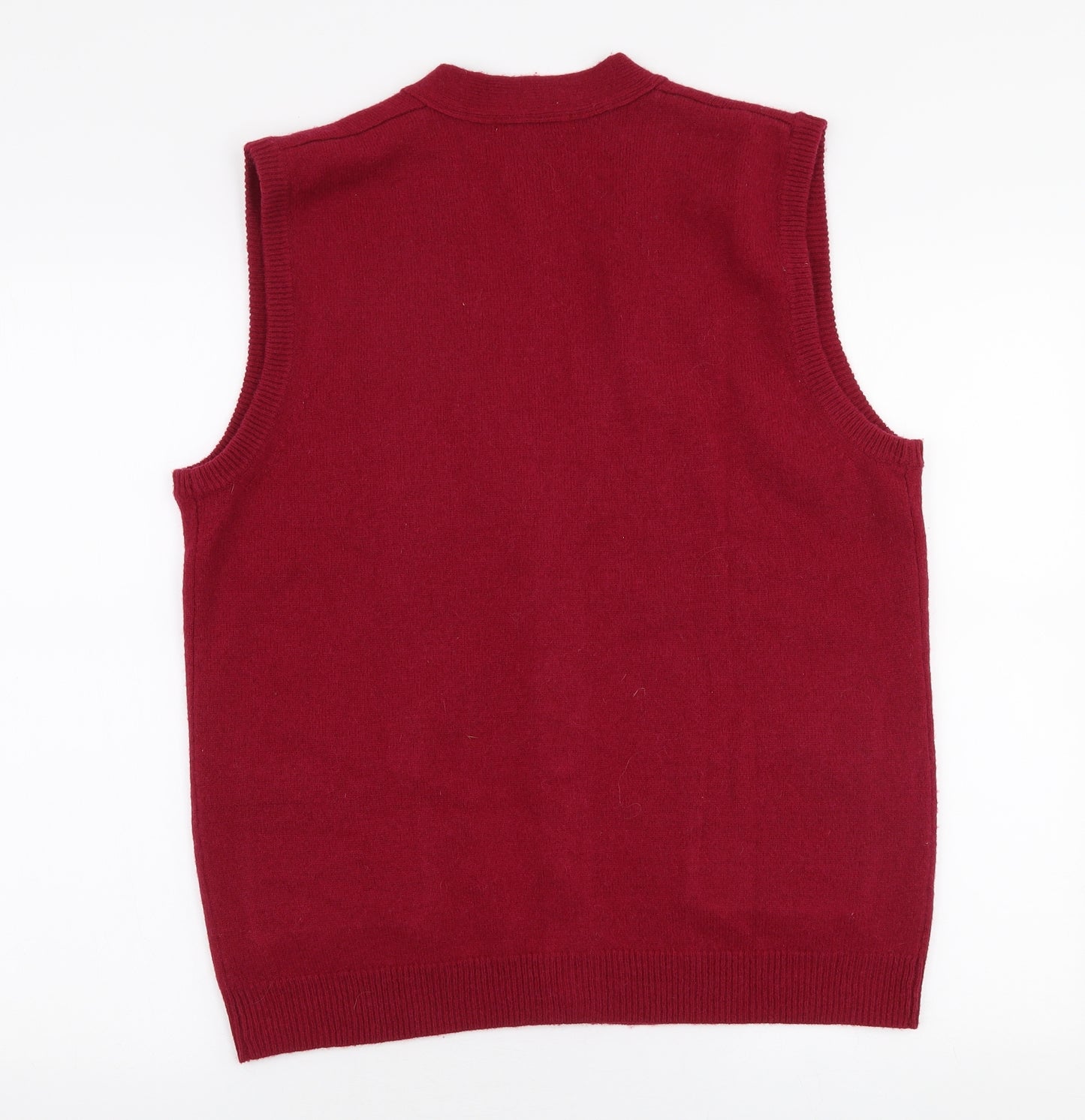 Wool Overs Womens Pink V-Neck  Wool Vest Jumper Size M