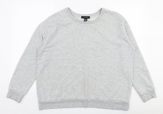 Front view of Primark women’s grey polyester pullover sweatshirt, size UK 18, pullover