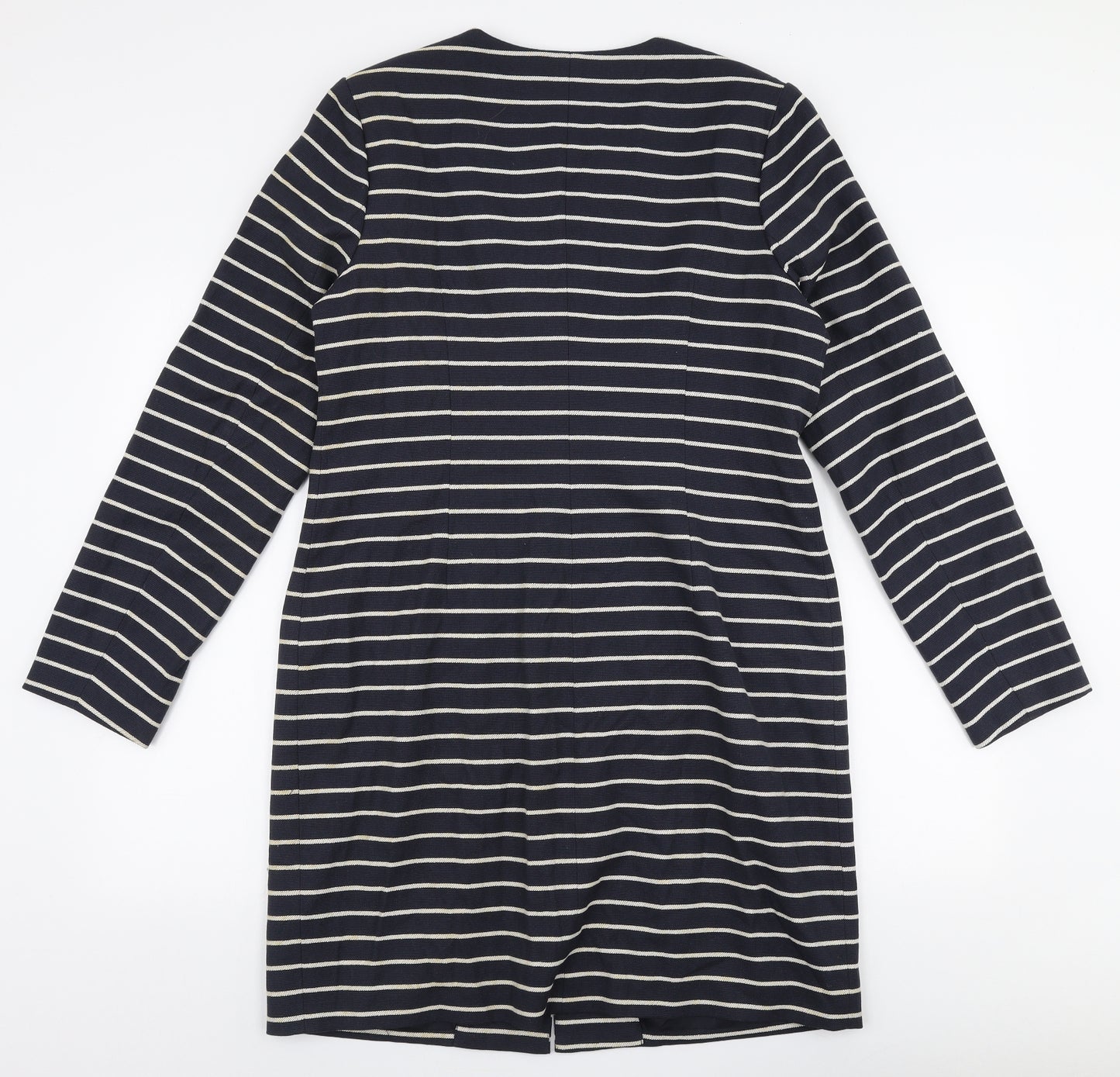 Kew 159 Womens Blue Striped  Overcoat Coat Size 14  Button