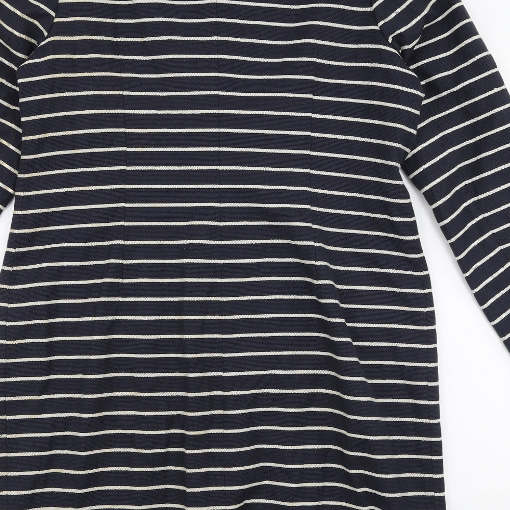 Kew 159 Womens Blue Striped  Overcoat Coat Size 14  Button