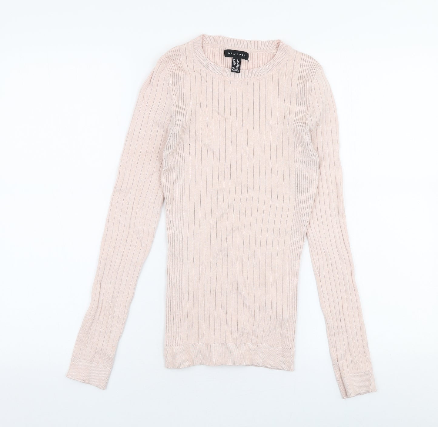 New Look Womens Pink Round Neck  Viscose Pullover Jumper Size 8