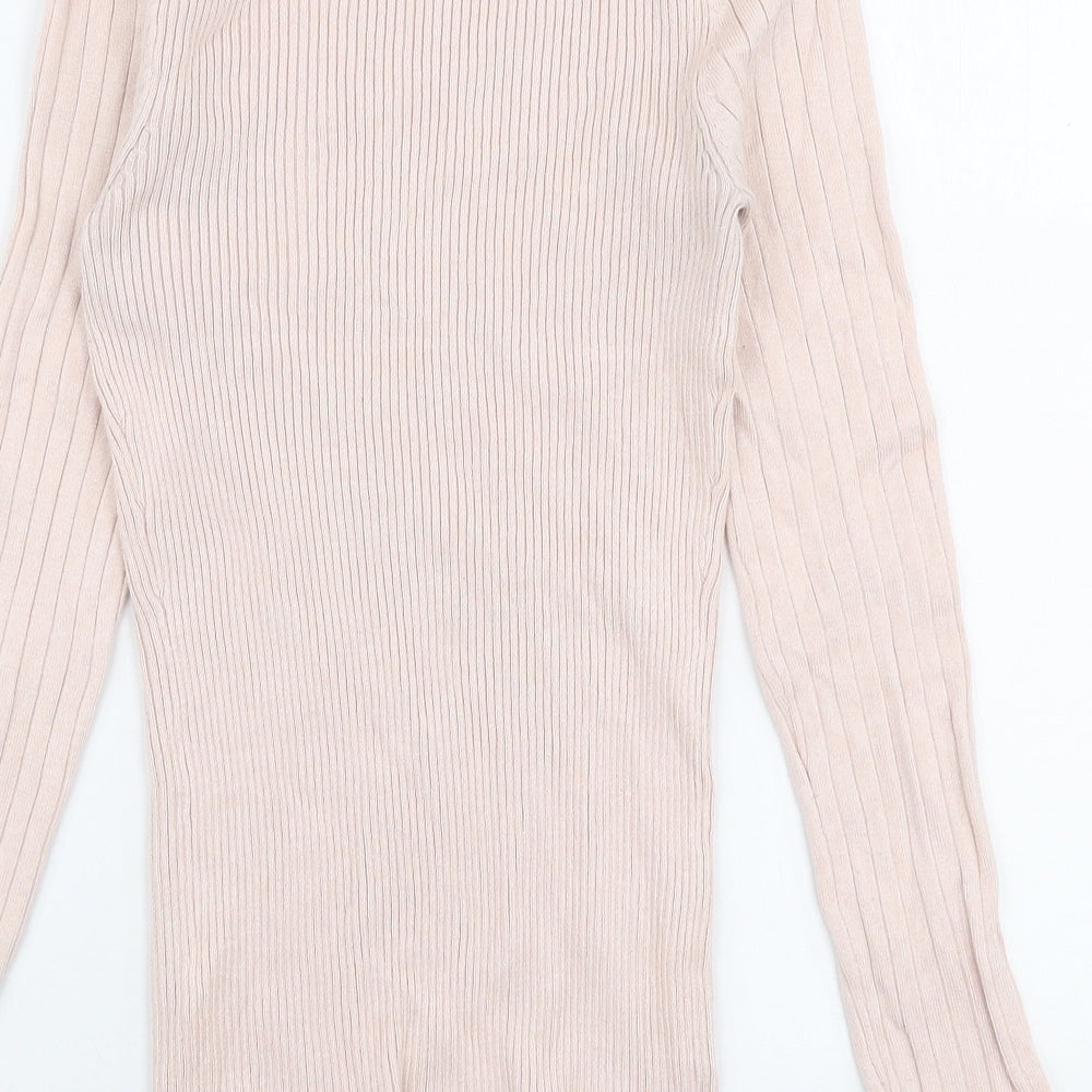 New Look Womens Pink Round Neck  Viscose Pullover Jumper Size 8