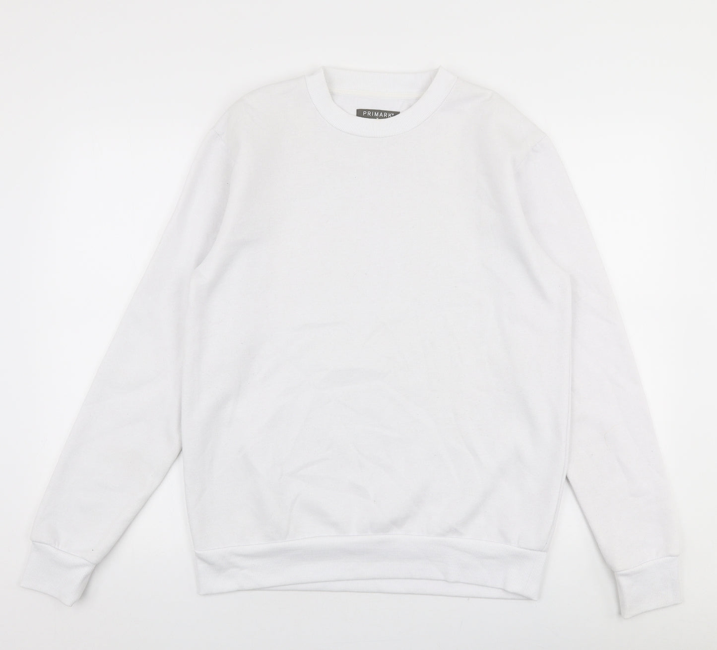 Primark Mens White  Polyester Pullover Sweatshirt Size M