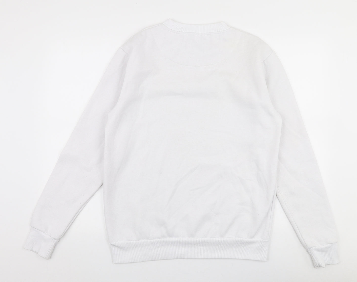 Primark Mens White  Polyester Pullover Sweatshirt Size M