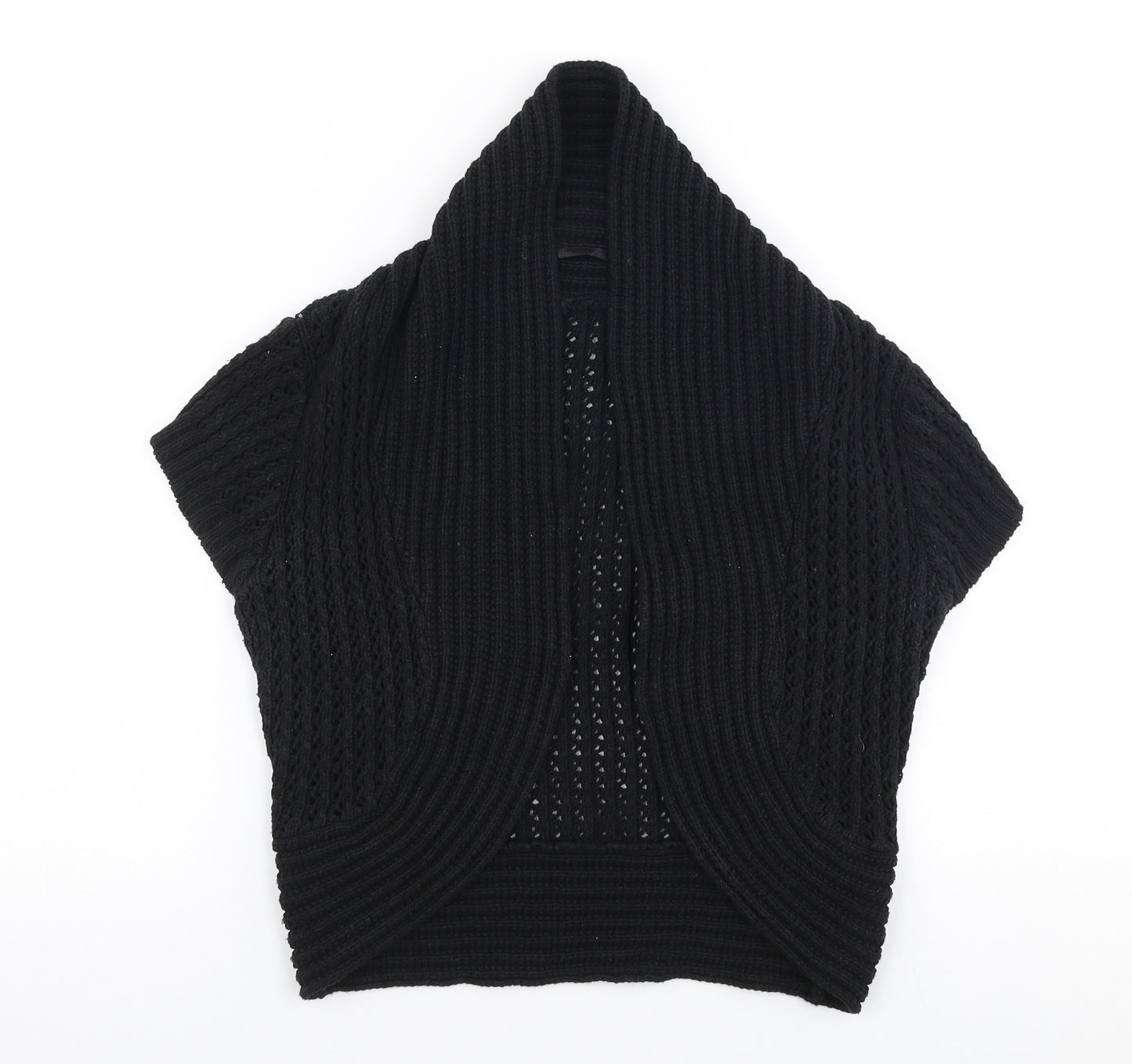 H&M Womens Black V-Neck  100% Cotton Cardigan Jumper Size XS