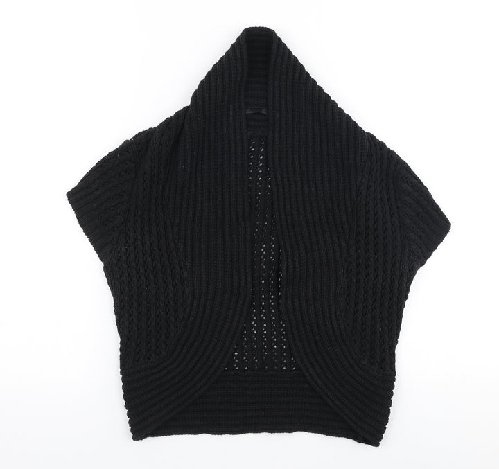 H&M Womens Black V-Neck  100% Cotton Cardigan Jumper Size XS