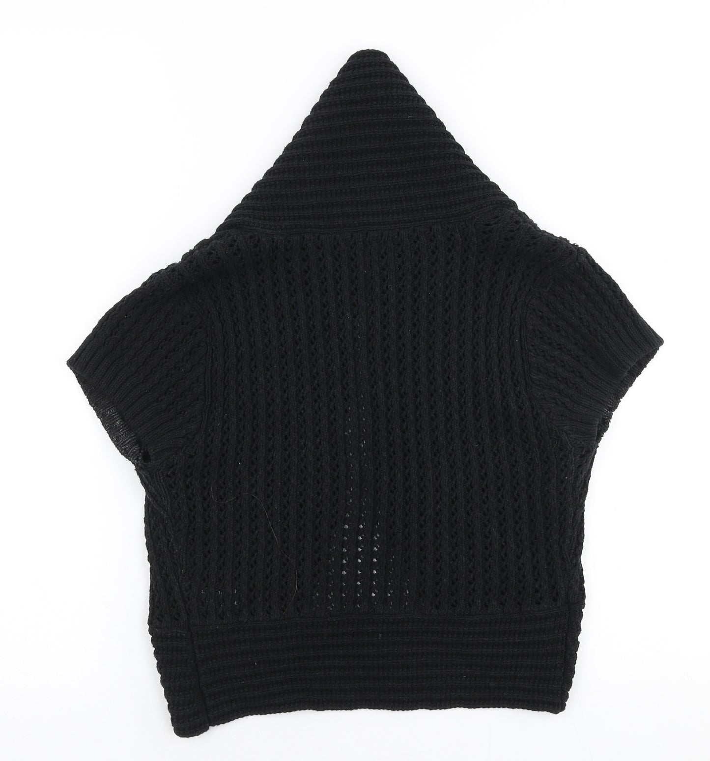 H&M Womens Black V-Neck  100% Cotton Cardigan Jumper Size XS