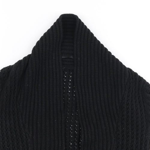 H&M Womens Black V-Neck  100% Cotton Cardigan Jumper Size XS