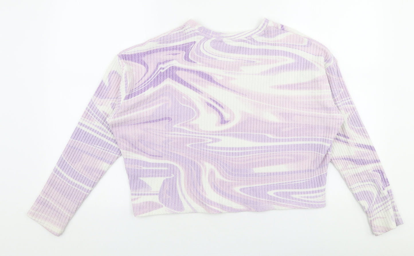 H&M Girls Purple Round Neck  Viscose Pullover Jumper Size 13-14 Years  Pullover