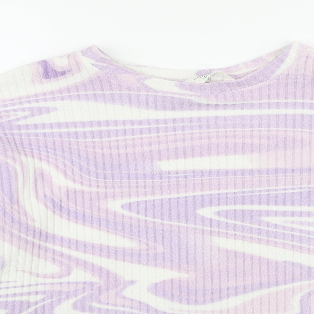 H&M Girls Purple Round Neck  Viscose Pullover Jumper Size 13-14 Years  Pullover