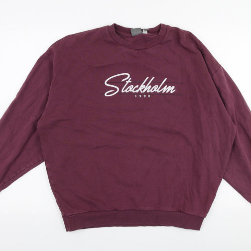 ASOS Mens Purple  Cotton Pullover Sweatshirt Size M   - Stockholm