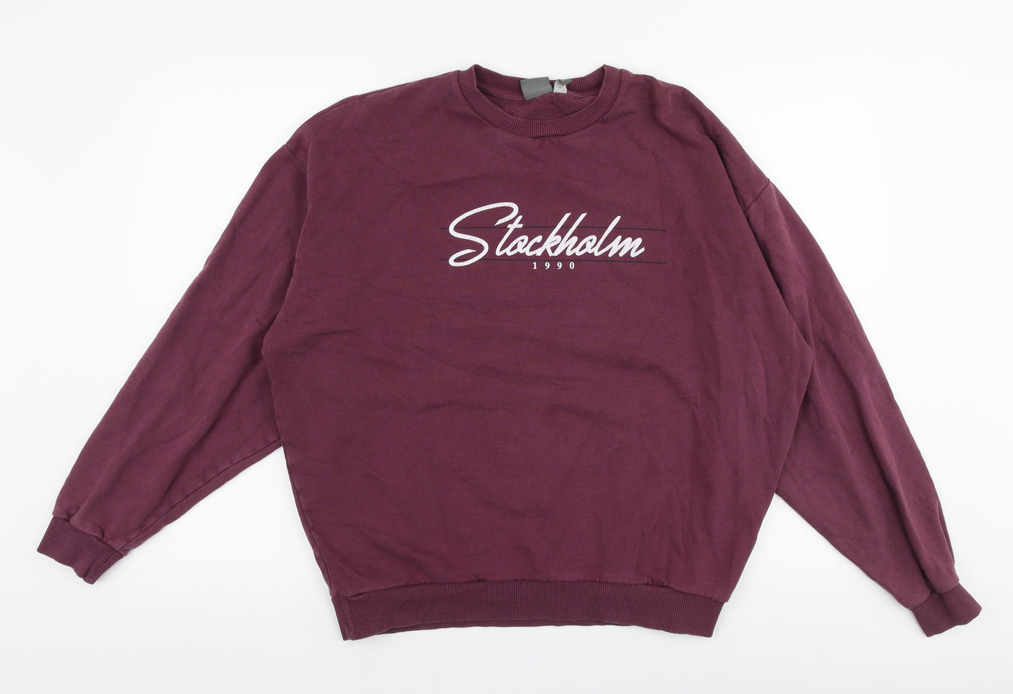 ASOS Mens Purple  Cotton Pullover Sweatshirt Size M   - Stockholm