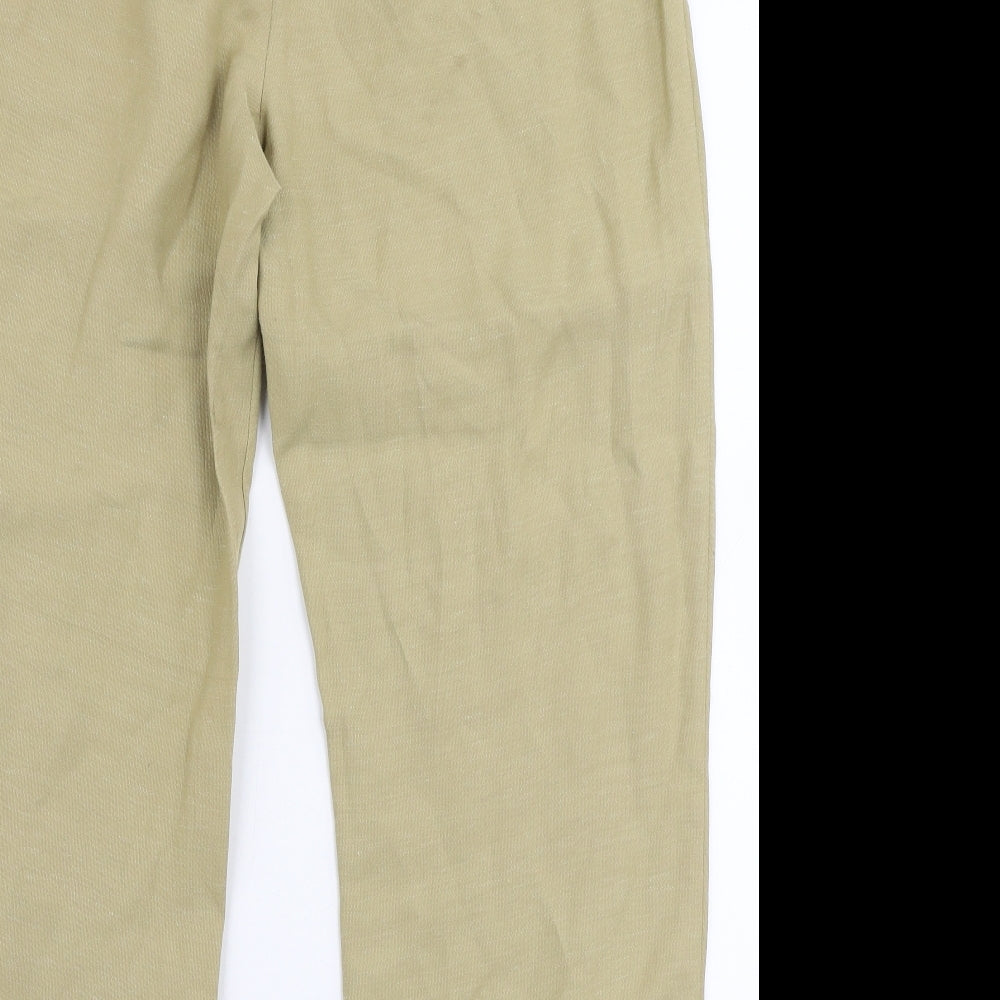 Zara Womens Beige  Polyester Jogger Trousers Size M L27 in Regular Drawstring