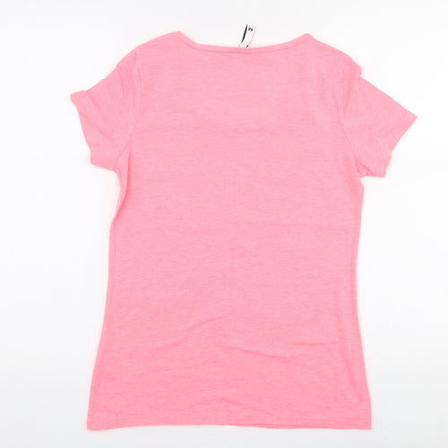H&M Womens Pink  Cotton Jersey T-Shirt Size M Round Neck