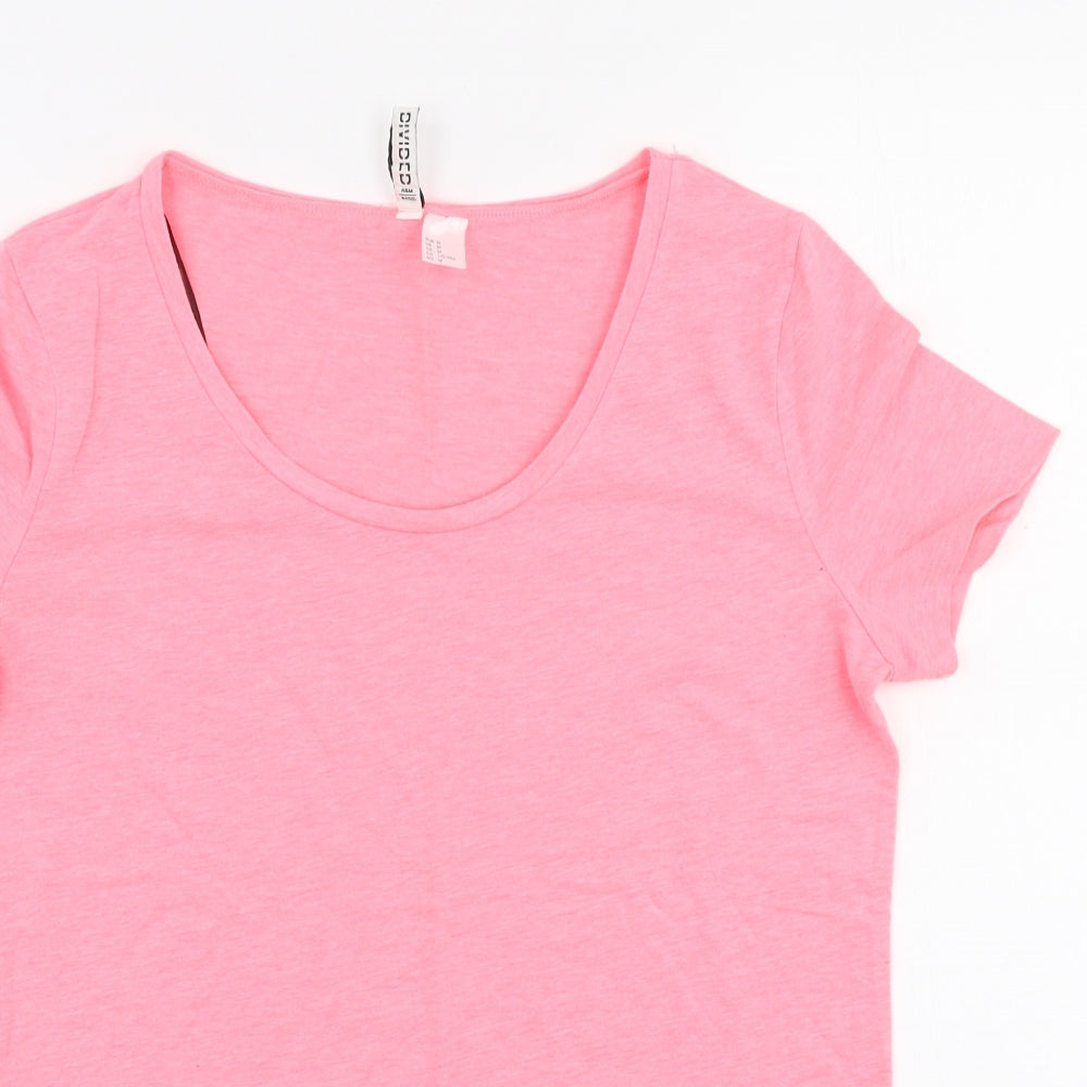 H&M Womens Pink  Cotton Jersey T-Shirt Size M Round Neck