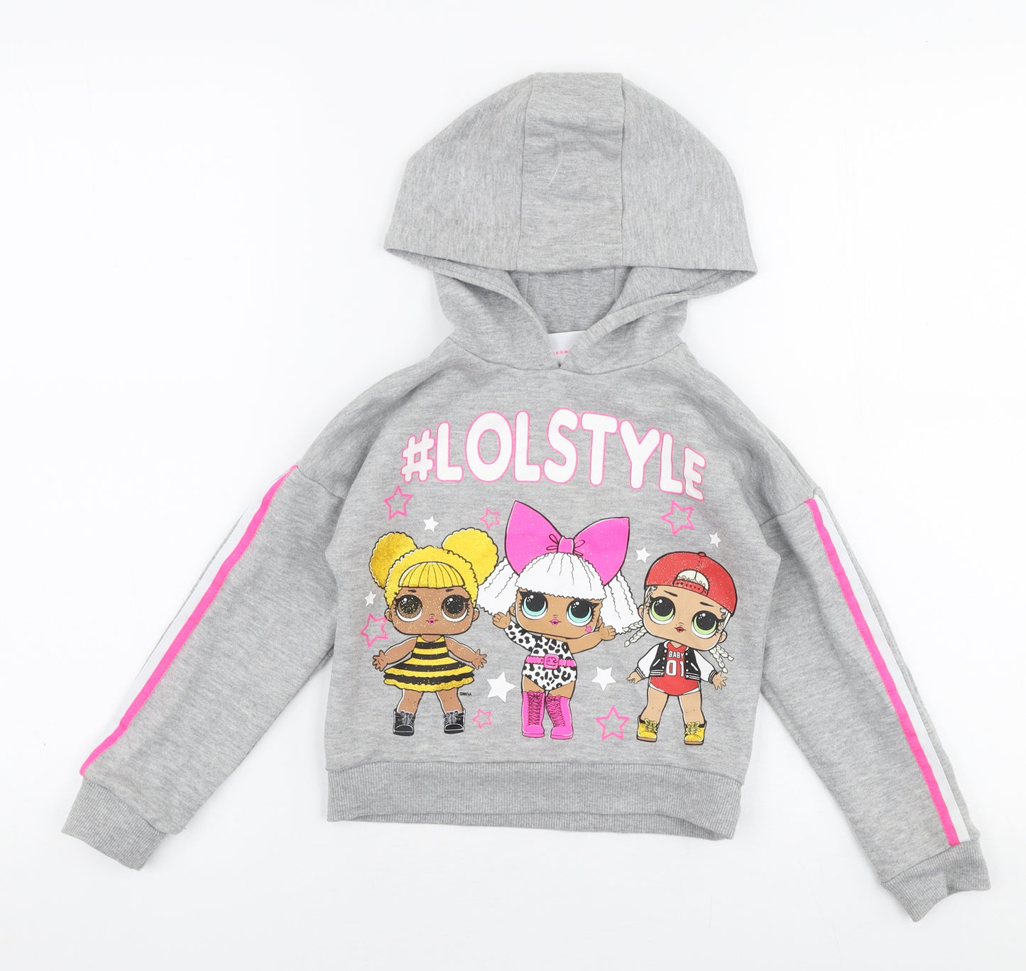 Primark Girls Grey  Cotton Pullover Hoodie Size 4-5 Years  Pullover - LOL Surprise