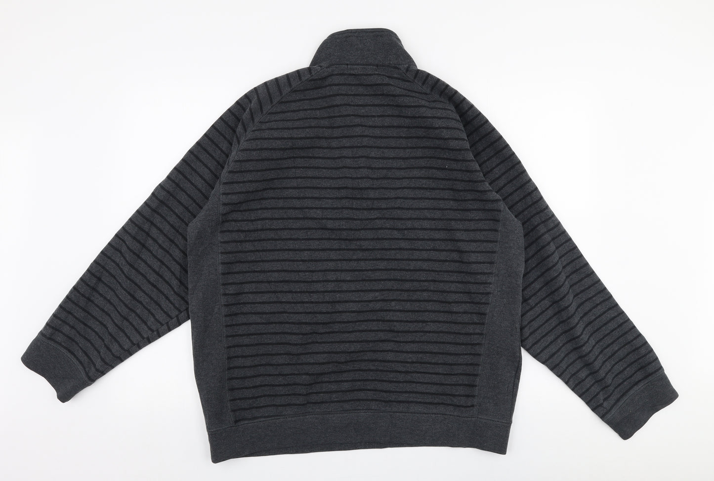 Kangol Mens Grey Striped Cotton Pullover Sweatshirt Size XL