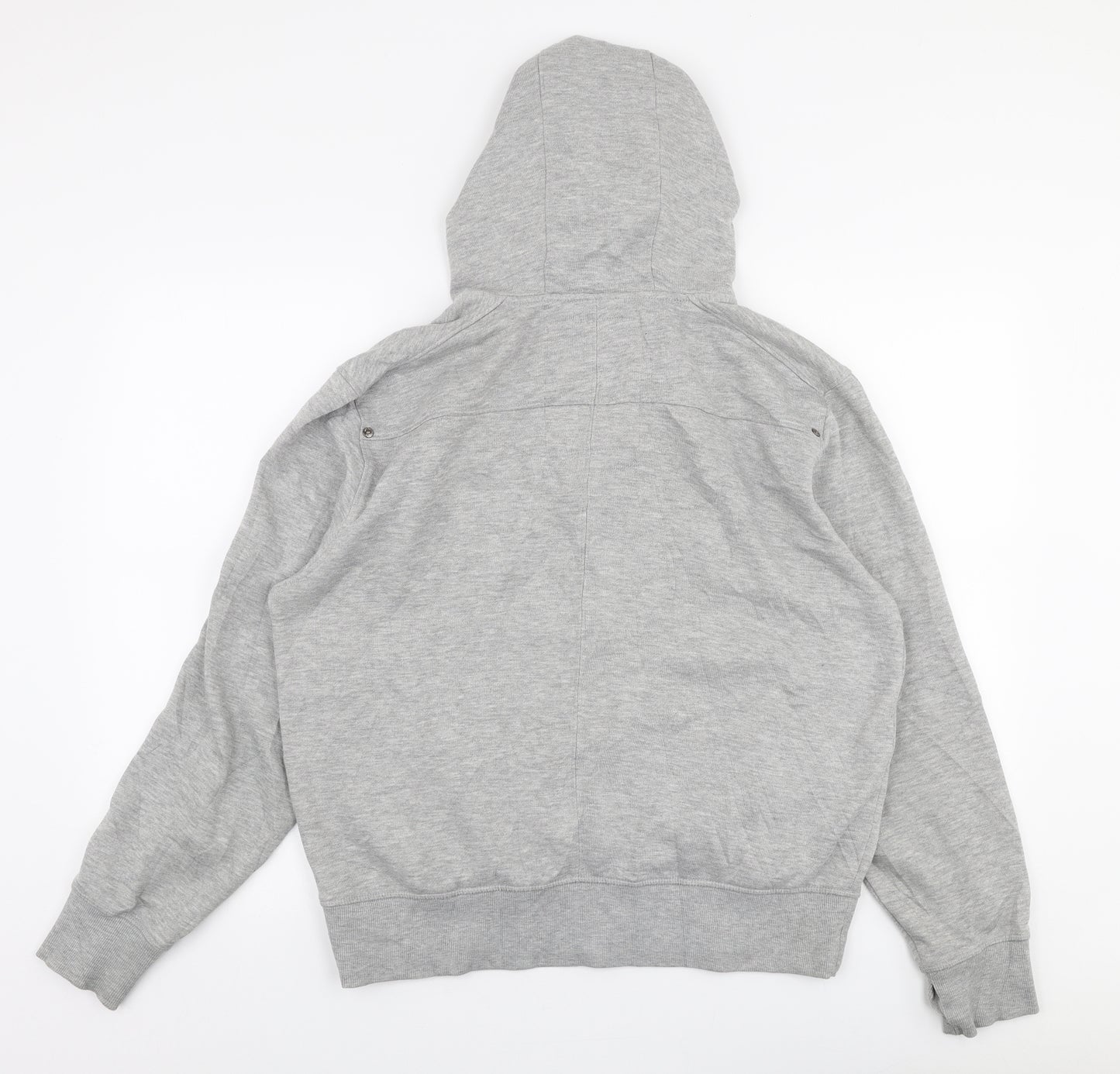 Peacocks Mens Grey  Polyester Full Zip Hoodie Size L