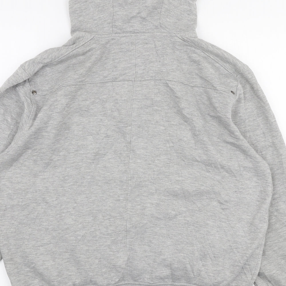Peacocks Mens Grey  Polyester Full Zip Hoodie Size L