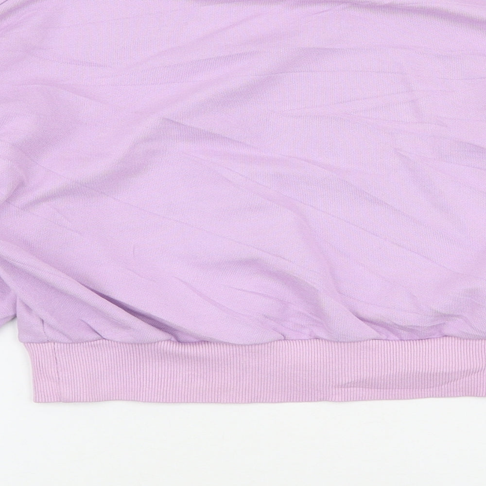 Bershka Womens Purple  Cotton Pullover Sweatshirt Size S  Pullover - Cropped