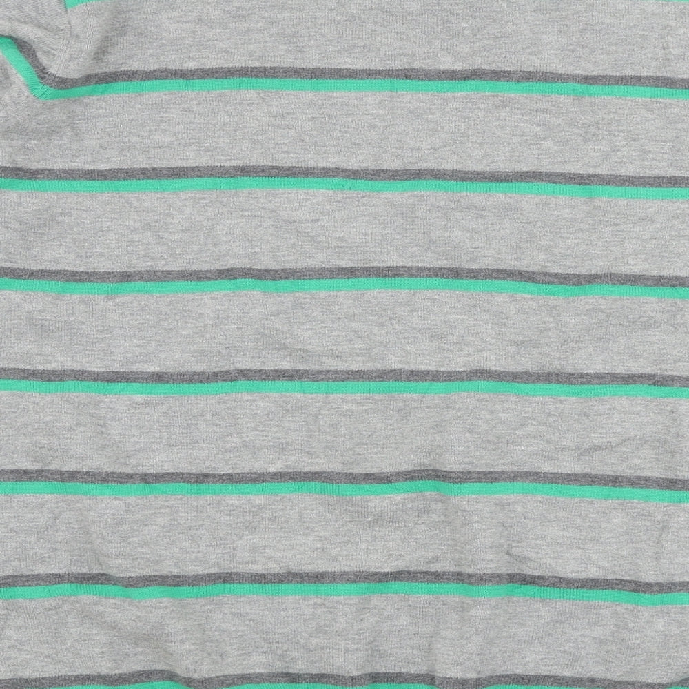 Bench Mens Multicoloured Round Neck Striped Cotton Pullover Jumper Size XL