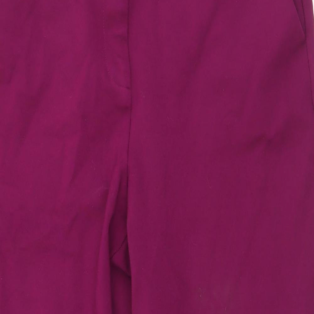 Marks and Spencer Womens Purple  Viscose Trousers  Size 16 L28 in Regular Zip