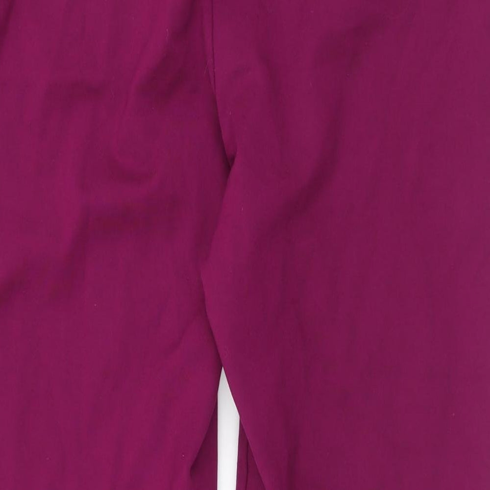 Marks and Spencer Womens Purple  Viscose Trousers  Size 16 L28 in Regular Zip