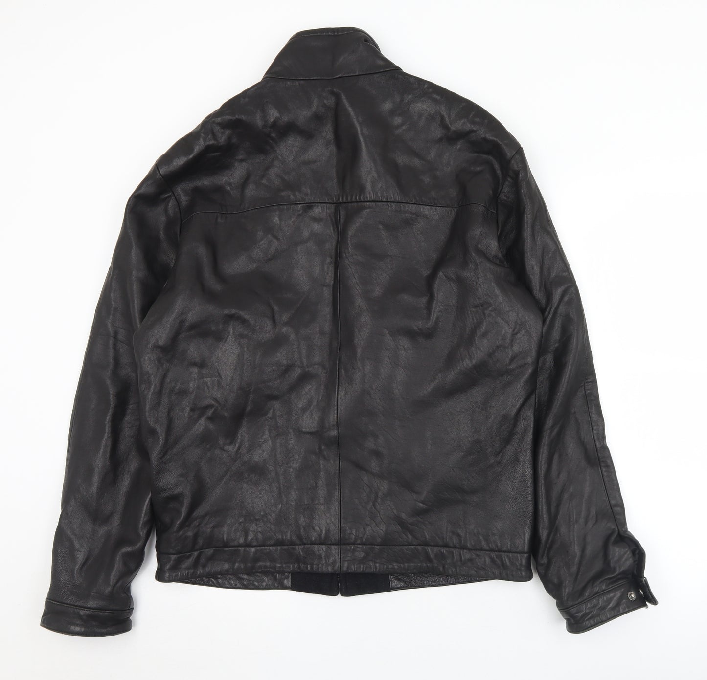 Marks and Spencer Mens Black   Biker Jacket Size S  Zip