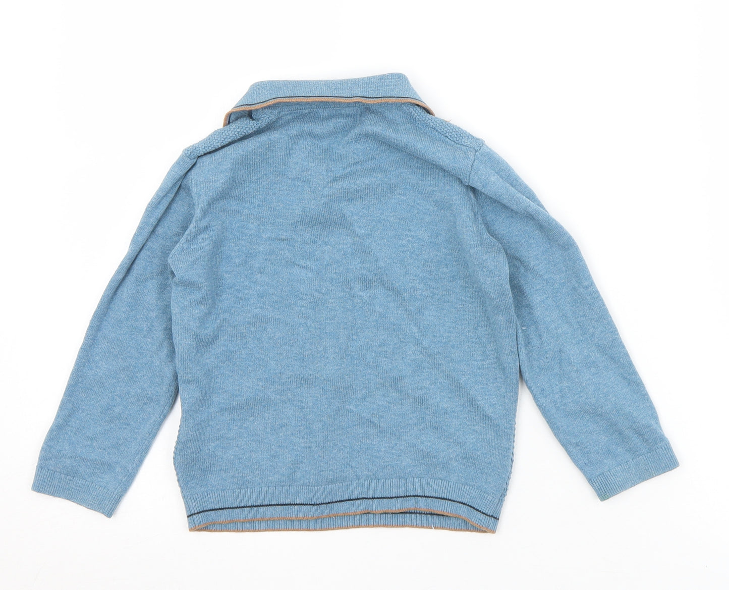 NEXT Boys Blue  Cotton Pullover Polo Size 2-3 Years Collared Button