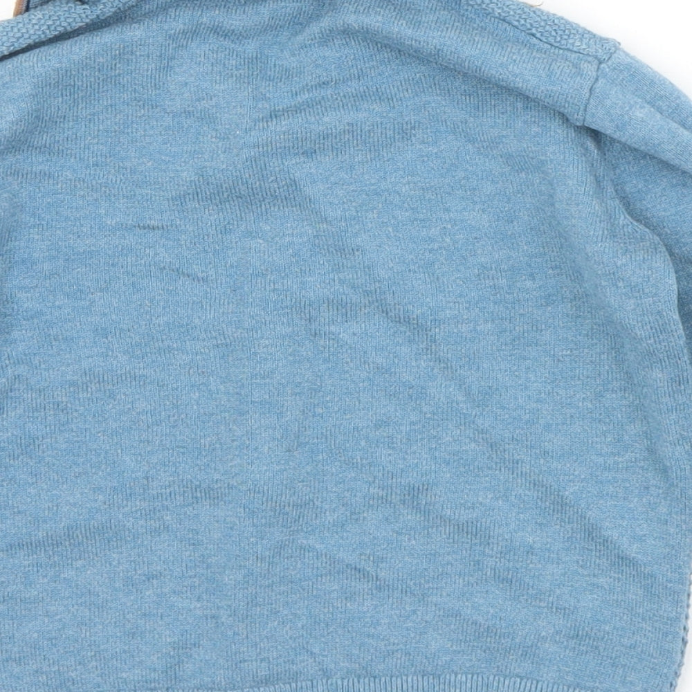 NEXT Boys Blue  Cotton Pullover Polo Size 2-3 Years Collared Button