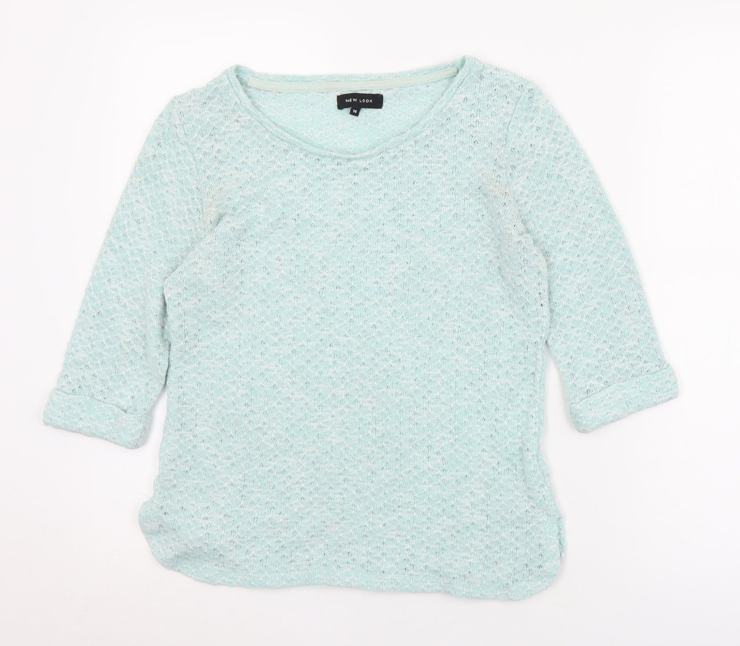 New Look Womens Green Round Neck  Polyester Pullover Jumper Size 14