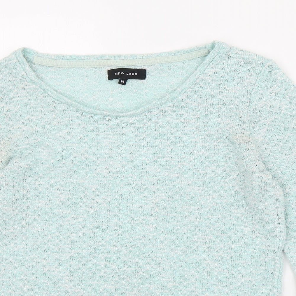 New Look Womens Green Round Neck  Polyester Pullover Jumper Size 14