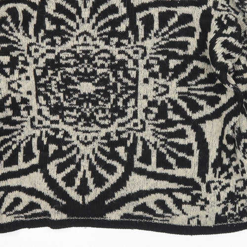 Marks and Spencer Womens Black Crew Neck Geometric Acrylic Pullover Jumper Size 12