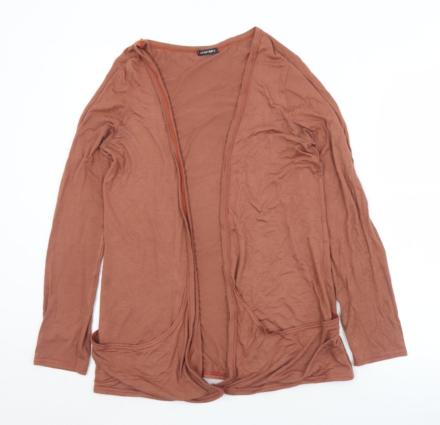 Chemistry Womens Brown Collared  Viscose Cardigan Jumper Size M