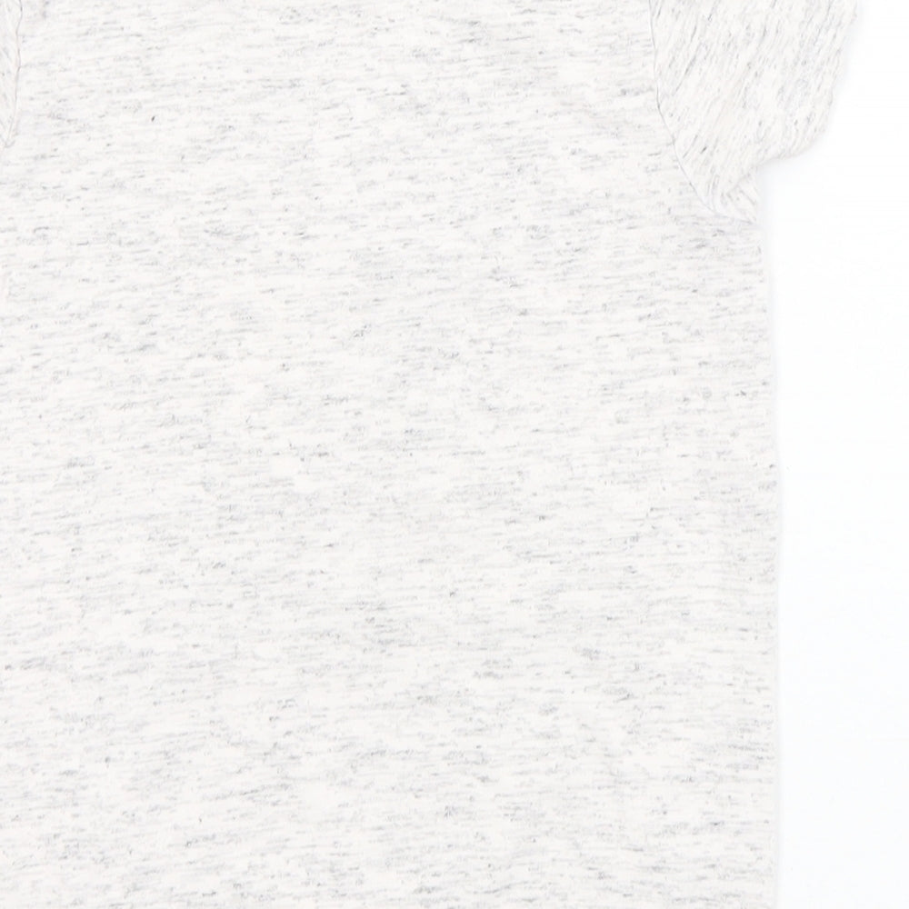 Mothercare Girls Ivory  Vinyl Basic T-Shirt Size 7 Years Round Neck  - Sequin detail