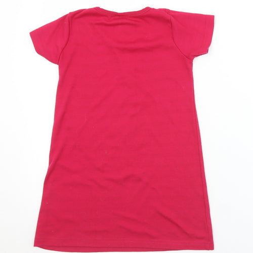 Papermoon Girls Pink Solid Polyester Top Nightshirt Size 3-4 Years   - Teddy bear