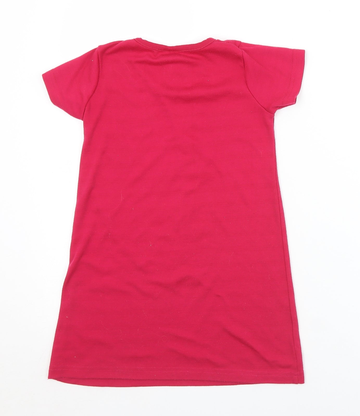 Papermoon Girls Pink Solid Polyester Top Nightshirt Size 3-4 Years   - Teddy bear