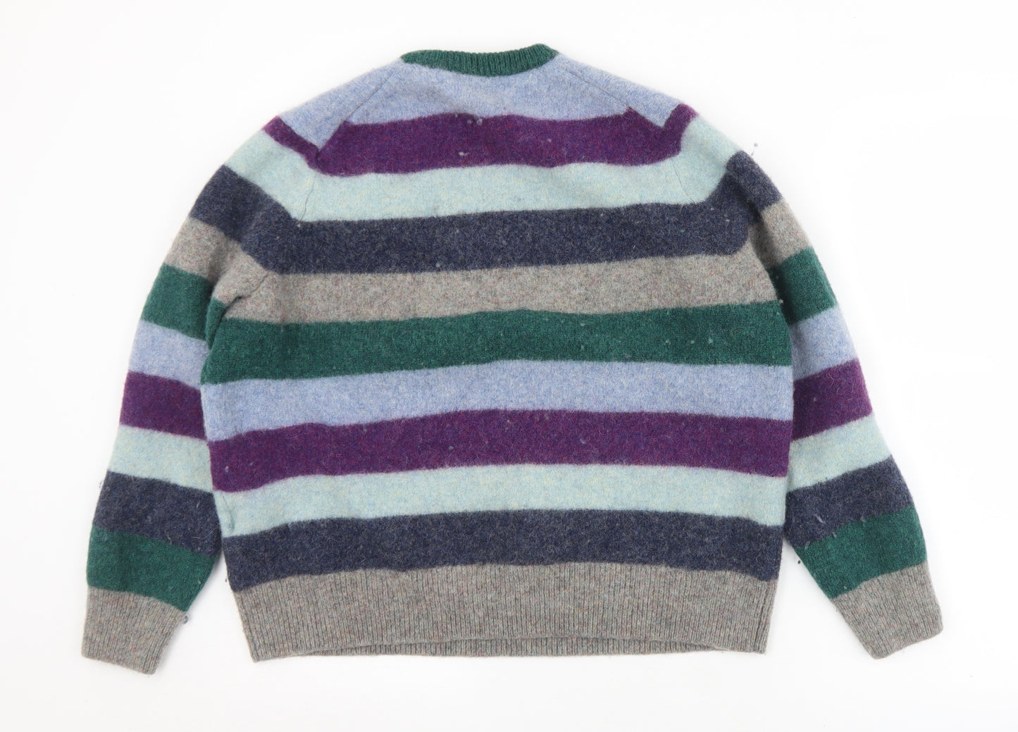 Joseph Turner Womens Multicoloured Crew Neck Striped Wool Pullover Jumper Size 2XL