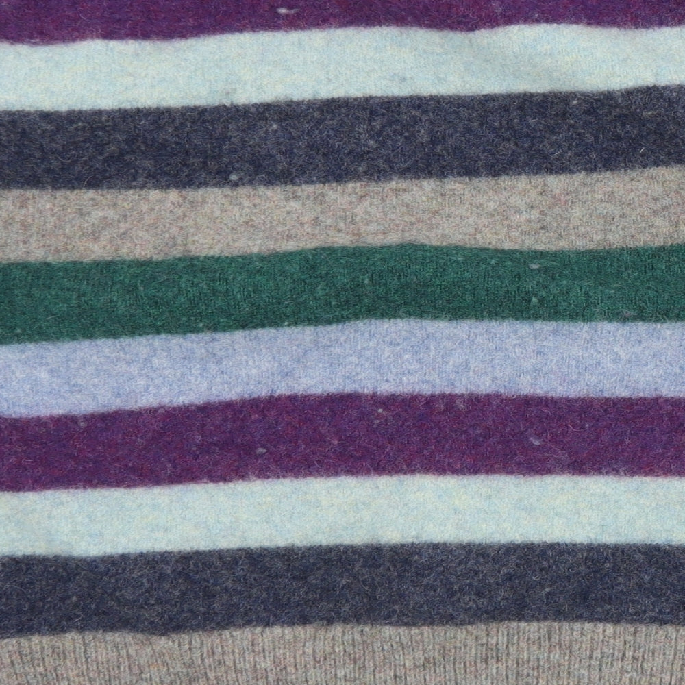 Joseph Turner Womens Multicoloured Crew Neck Striped Wool Pullover Jumper Size 2XL