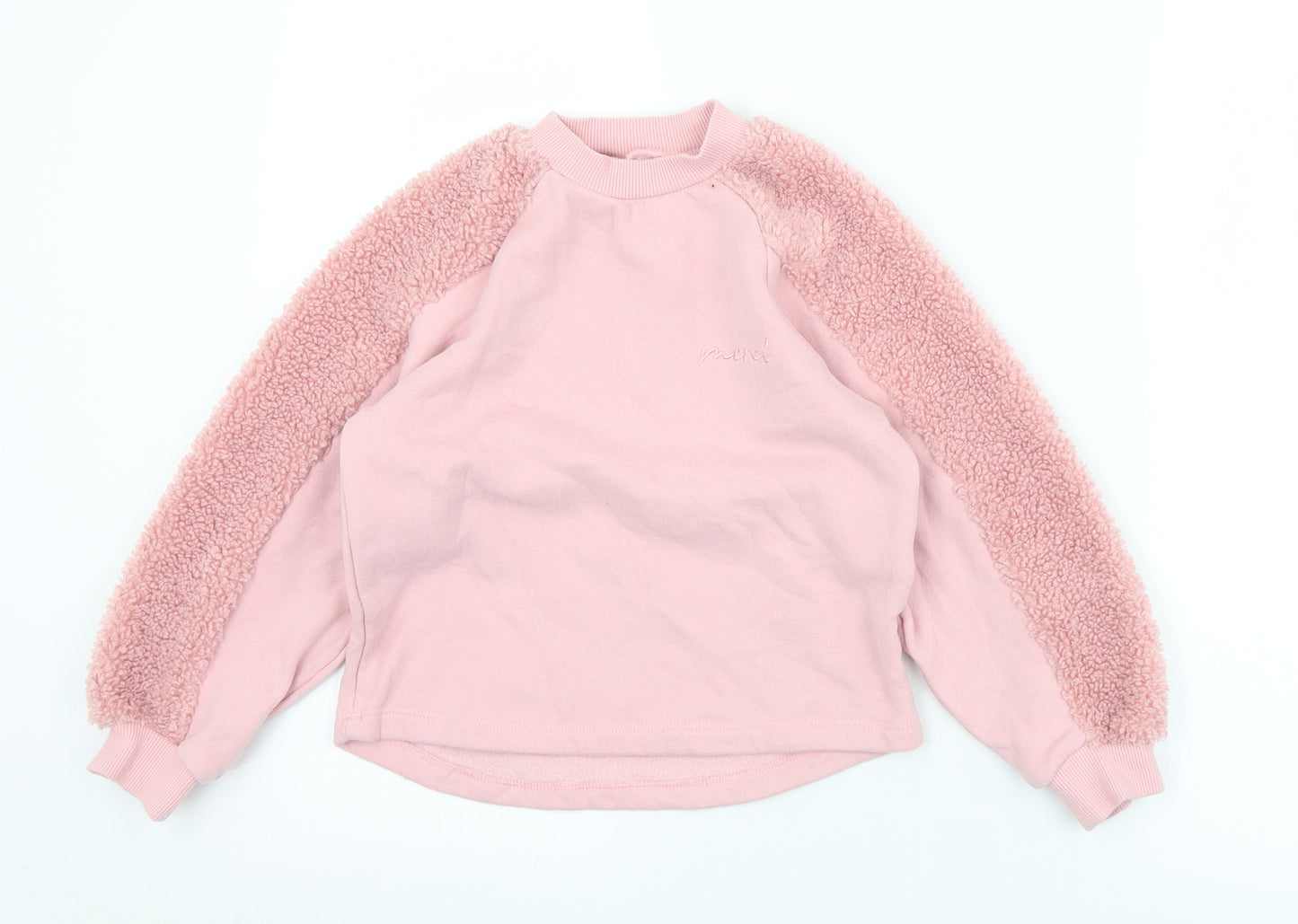 Dunnes Stores Girls Pink  Cotton Pullover Sweatshirt Size 7-8 Years   - Merci