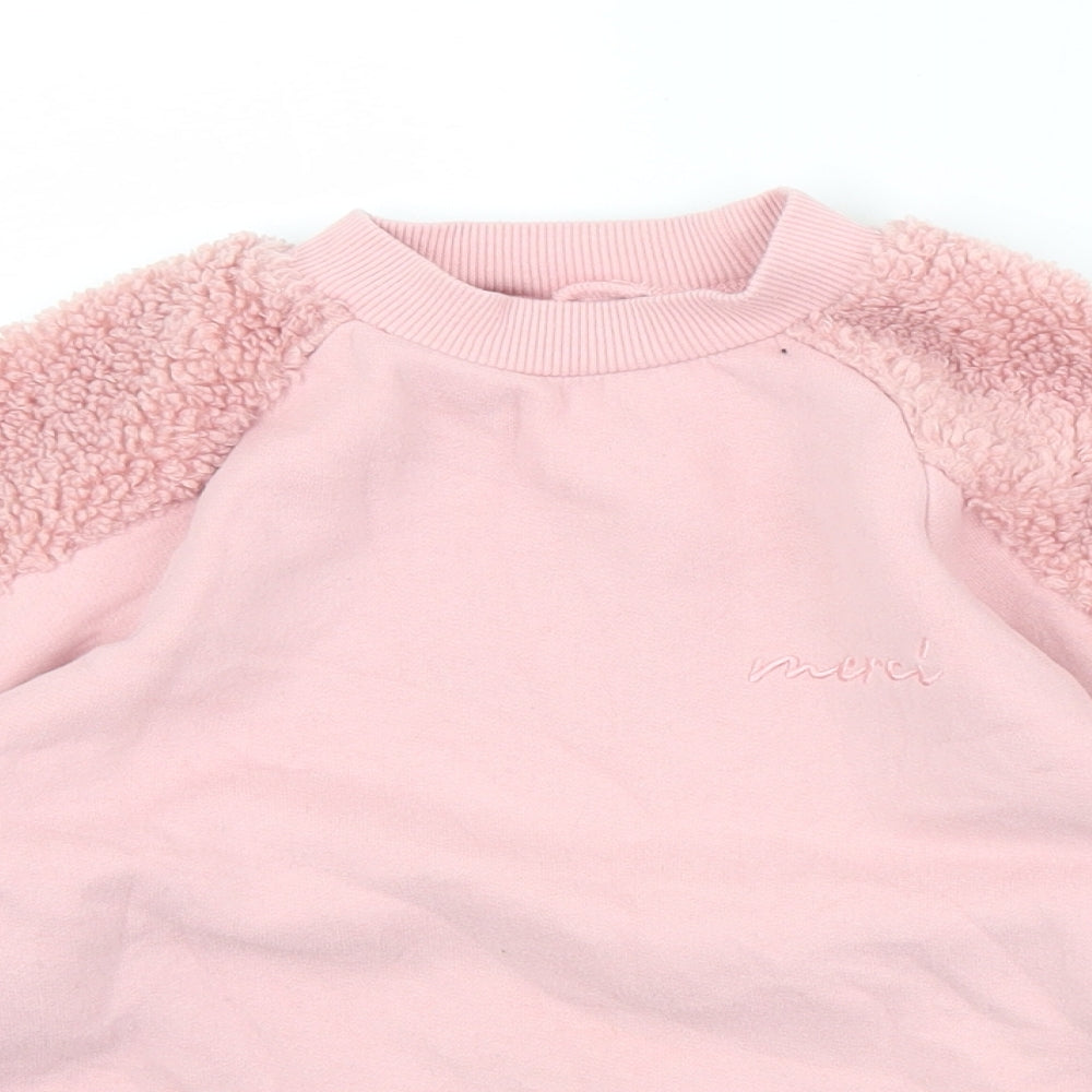 Dunnes Stores Girls Pink  Cotton Pullover Sweatshirt Size 7-8 Years   - Merci