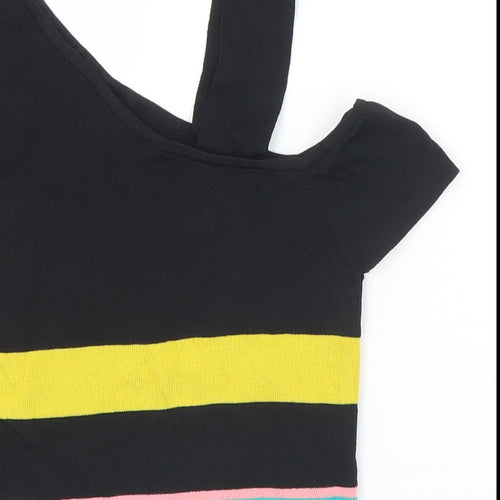 River Island Womens Multicoloured Striped Viscose Cropped Tank Size 8 Round Neck